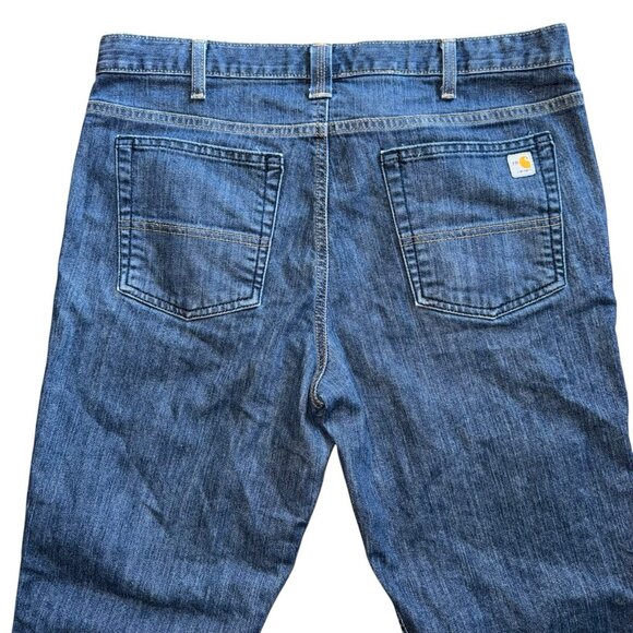 Carhartt Women FR Jeans 14 Regular Original Fit CAT 2 Flame Resistant Blue Denim - Picture 4 of 11